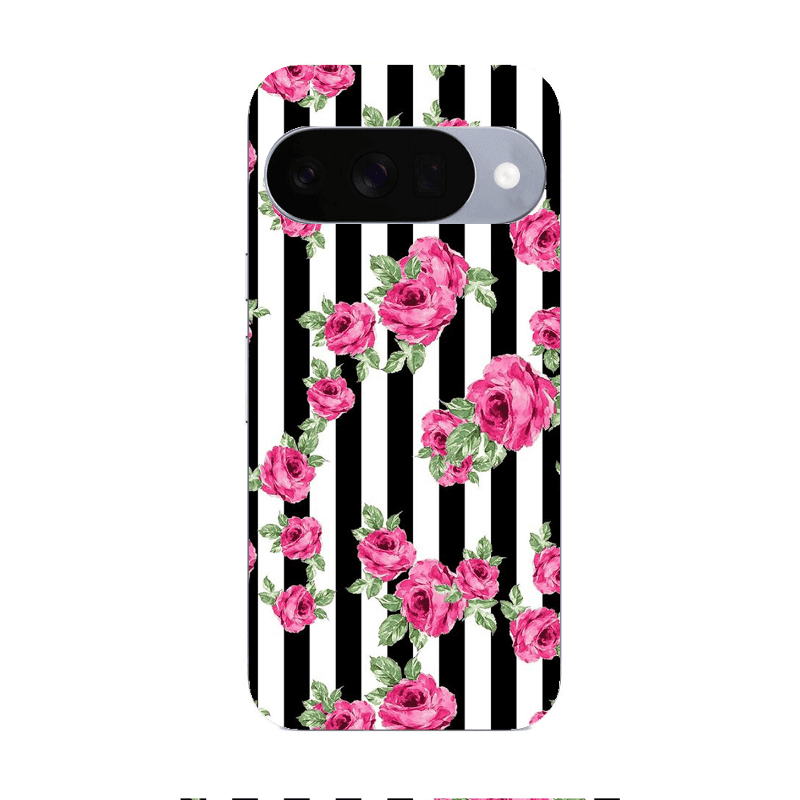 Google Pixel 10 Roses and black line Transparent Silicone TPU Θήκη